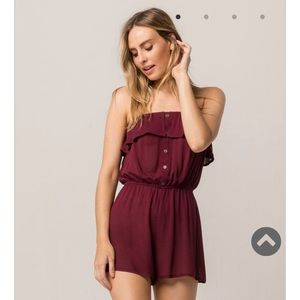 BRAND NEW Tilly’s Maroon Romper